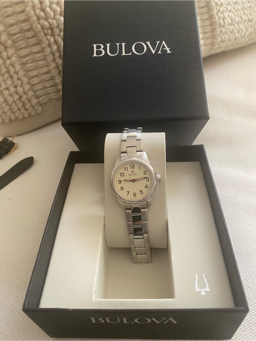 Bulova Silver Ladies Bracelet Watch with Cream Dial